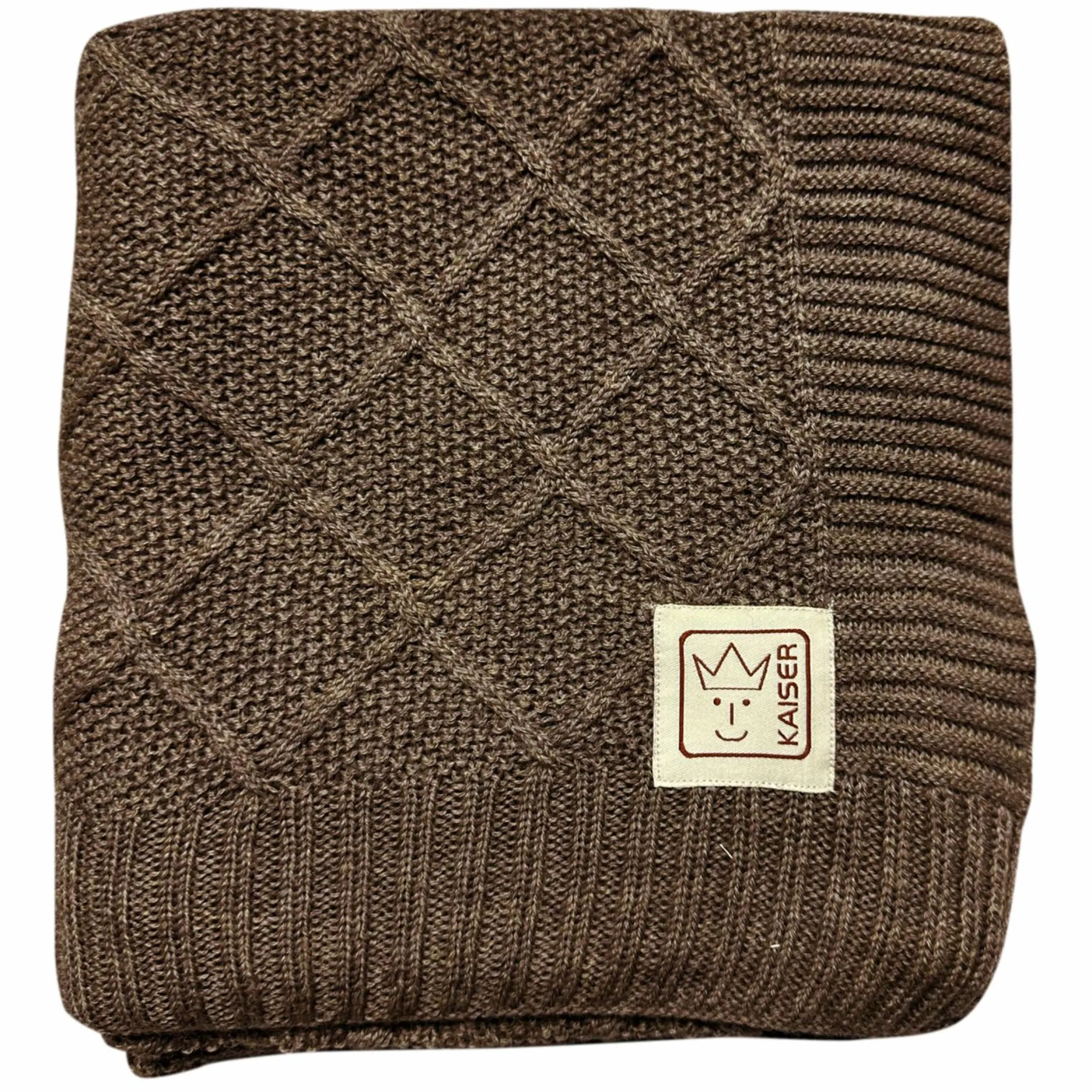 Babydecke Wool in Strickoptik aus 100% Merino Wolle 80 x 100 cm - Latte´
