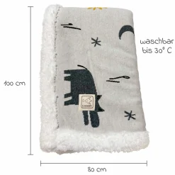 Babydecke Zoo Winter in Strickoptik mit kuschelweichem Teddyfleece 80 x 100 cm - Multi Colors