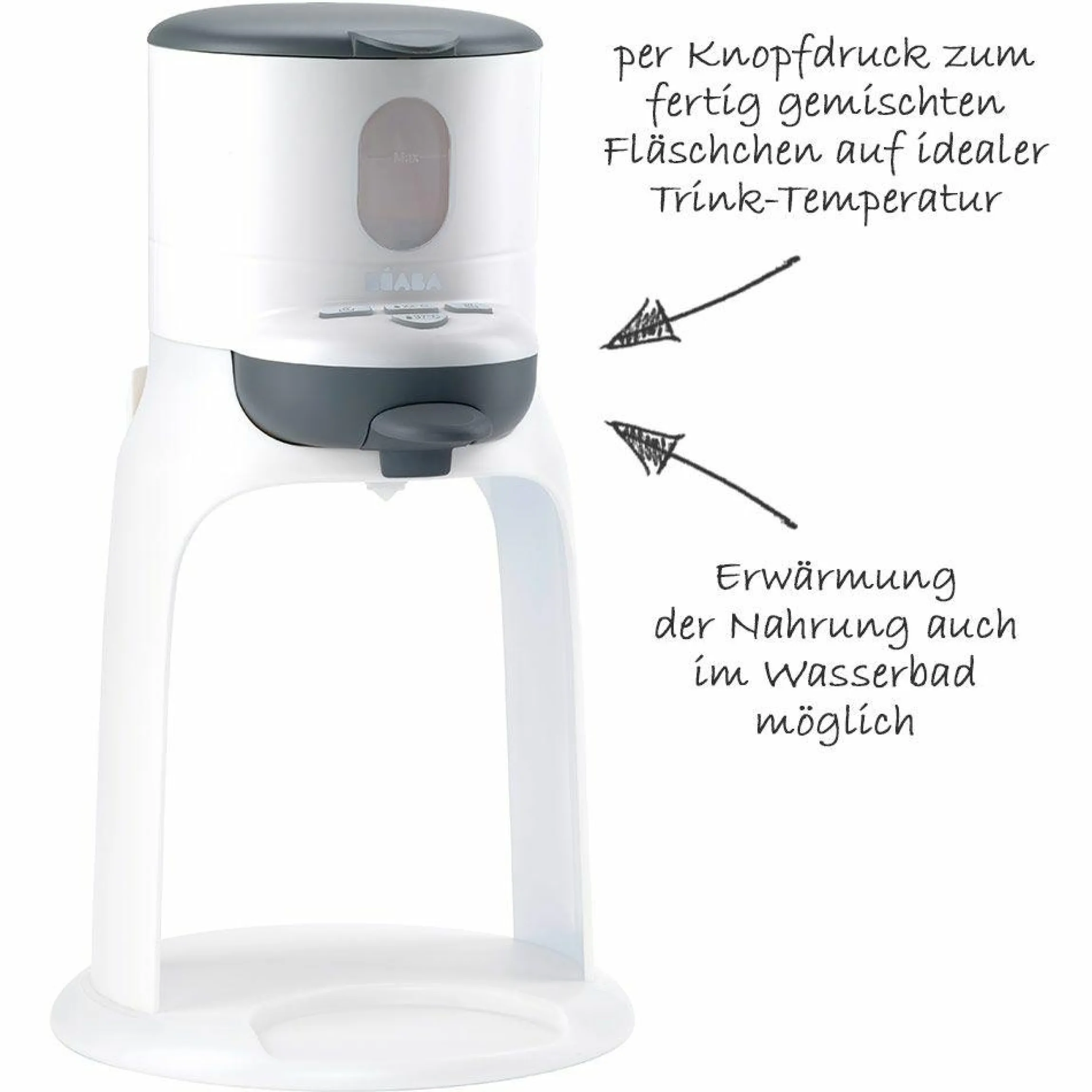 Babyflaschenzubereiter Bib Expresso Neo 2-in-1 Flaschen- & Babykostwärmer - Weiß Grau