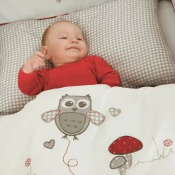 Baby-Komplett-Bett-Set Lukas inkl. Bettwäsche, Himmel, Himmelstange, Nestchen & Matratze Weiß 70 x 140 cm - Adam & Eule