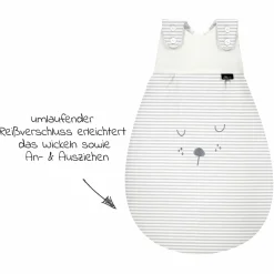 Baby-Mäxchen Außensack - Faces Stripes - Grey - Gr. 56/62
