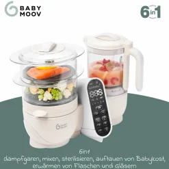 Babynahrungszubereiter Nutribaby Plus - schonendes Dampfgaren, Mixen, Sterilisieren, Aufwärmen & Auftauen - Mineral Beige