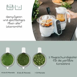 Babynahrungszubereiter Nutribaby Plus - schonendes Dampfgaren, Mixen, Sterilisieren, Aufwärmen & Auftauen - Mineral Beige
