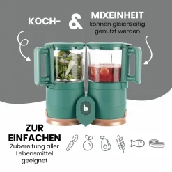 Babynahrungszubereiter Nutribaby Glas - schonendes Dampfgaren, Mixen, Sterilisieren, Aufwärmen & Auftauen - Green Forest