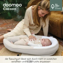 Babynest Cocoon mit Bauchgurt - Tetra Sand