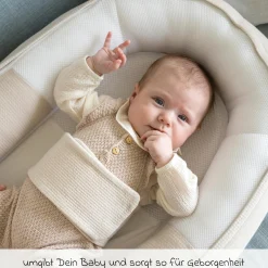 Babynest Cocoon mit Bauchgurt - Tetra Sand