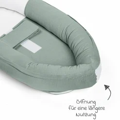 Babynest Cocoon mit Bauchgurt - Tetra Green