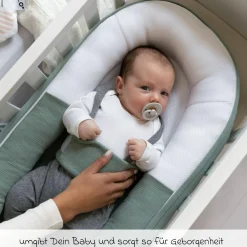Babynest Cocoon mit Bauchgurt - Tetra Green