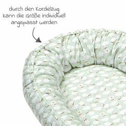 BabyNest das Original idealer Schlafplatz für zuhause und unterwegs - Sheep - Matcha - Kollektion 2024