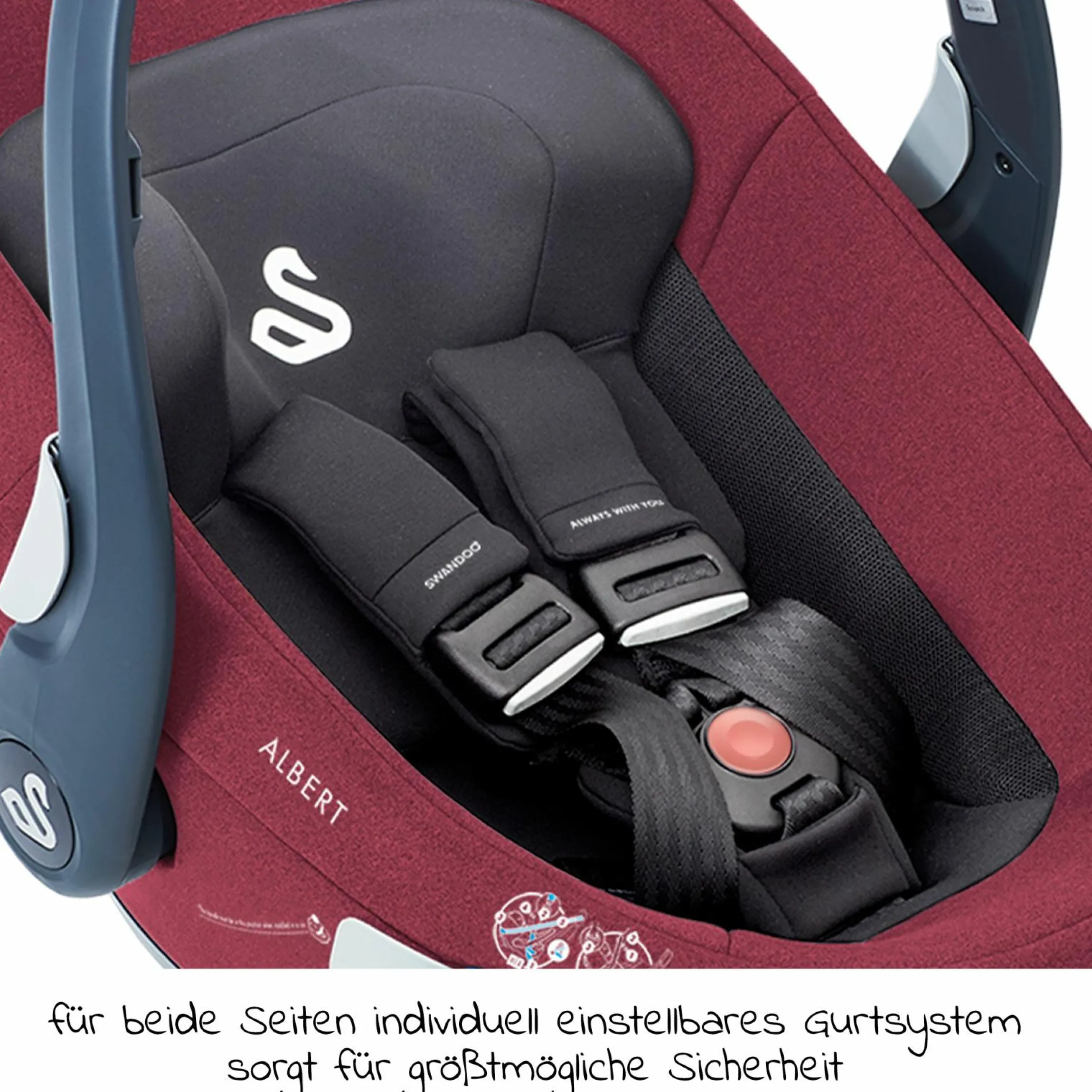 Babyschale Albert i-Size 1.2 ab Geburt - 18 Monate (40 cm - 85 cm, bis 13 kg) inkl. Neugeboreneneinlage, Sonnenverdeck & verstellbare Kopfstütze - Forest Fruits