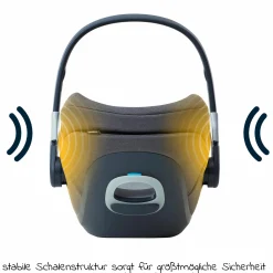 Babyschale Albert i-Size 1.2 ab Geburt - 18 Monate (40 cm - 85 cm, bis 13 kg) inkl. Neugeboreneneinlage, Sonnenverdeck & verstellbare Kopfstütze - Lime Sesame Grey