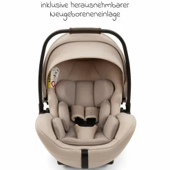 Babyschale ARRA flex i-Size ab Geburt bis 13 kg (40 cm - 87 cm) Liegeposition 157° inkl. Sitzverkleinerer & Sonnenverdeck nur 3,9 kg - Biscotti
