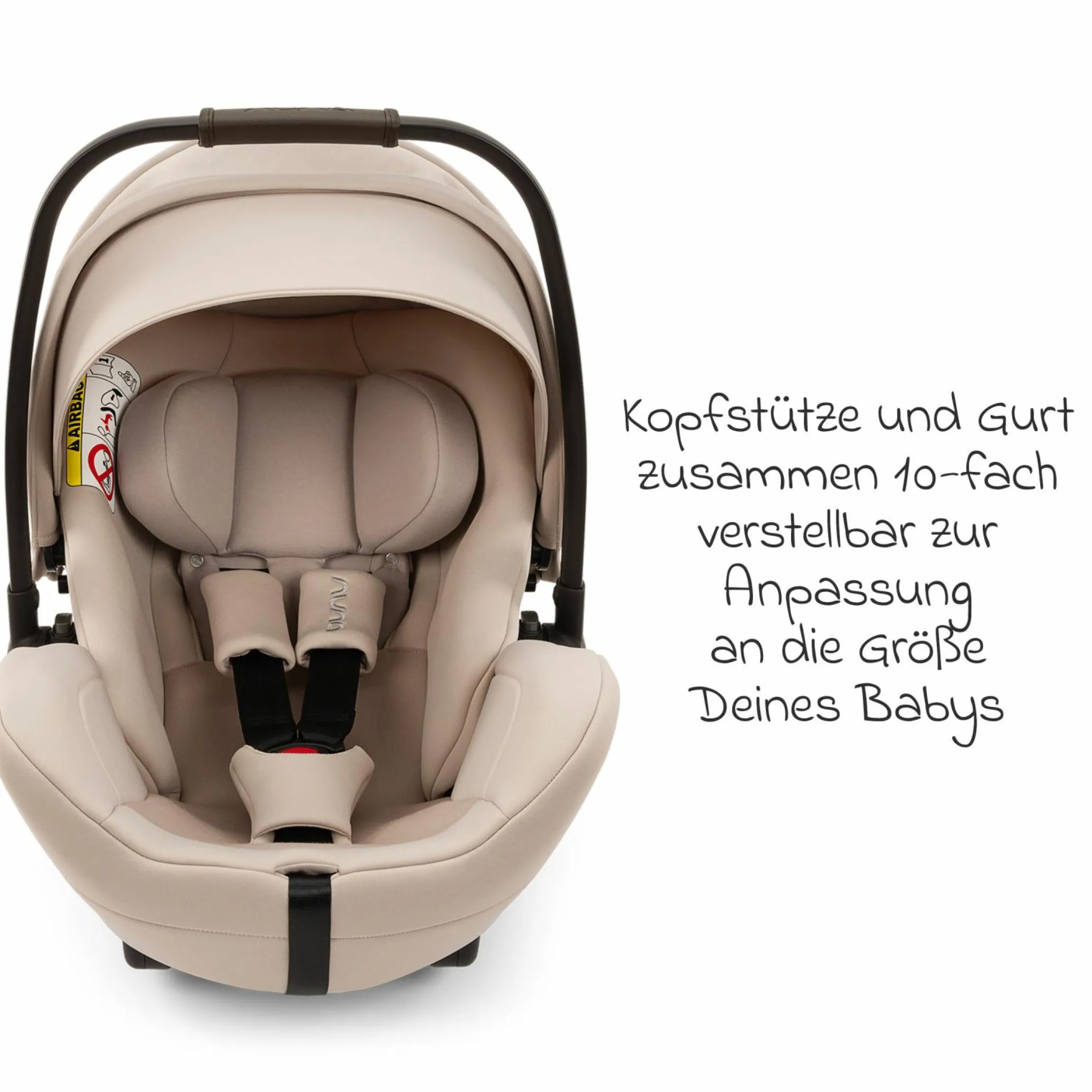 Babyschale ARRA flex i-Size ab Geburt bis 13 kg (40 cm - 87 cm) Liegeposition 157° inkl. Sitzverkleinerer & Sonnenverdeck nur 3,9 kg - Biscotti