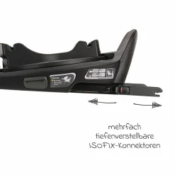 Babyschale ARRA flex i-Size inkl. Base Curv ab Geburt bis 13 kg (40 cm - 87 cm) Liegeposition 157° , Sitzverkleinerer, Sonnenverdeck, Polsterschutz, Spieltier - Biscotti