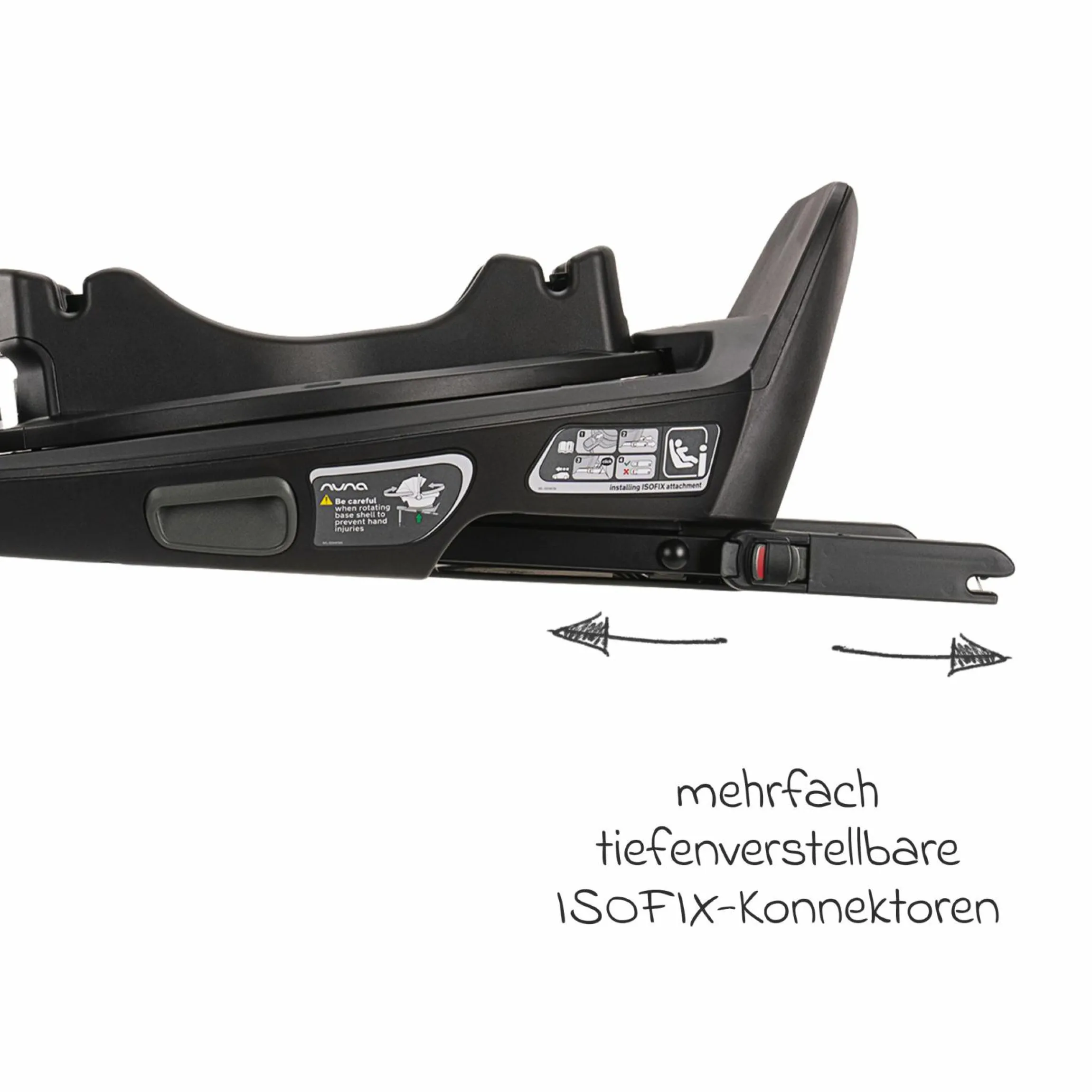 Babyschale ARRA flex i-Size inkl. Base Curv ab Geburt bis 13 kg (40 cm - 87 cm) Liegeposition 157° , Sitzverkleinerer, Sonnenverdeck, Polsterschutz, Spieltier - Biscotti
