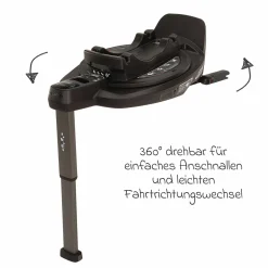 Babyschale ARRA flex i-Size inkl. Base Curv ab Geburt bis 13 kg (40 cm - 87 cm) Liegeposition 157° , Sitzverkleinerer, Sonnenverdeck, Polsterschutz, Spieltier - Biscotti
