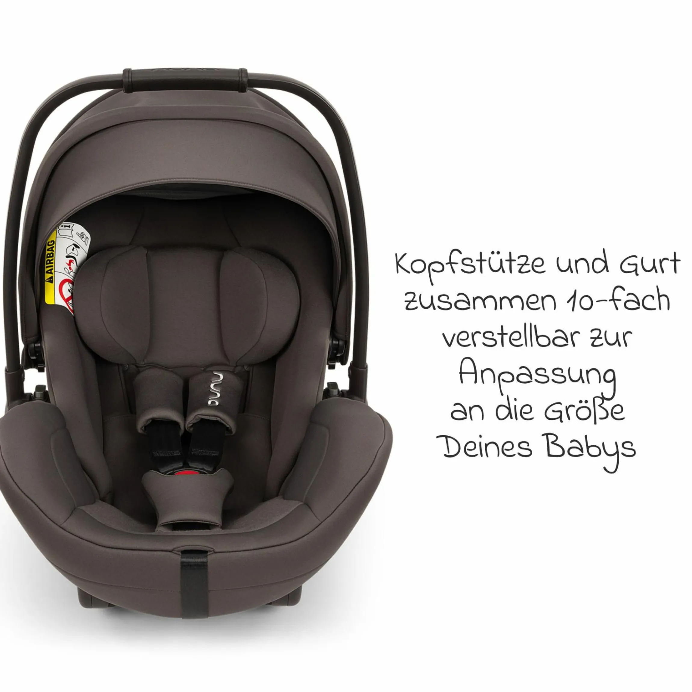 Babyschale ARRA flex i-Size ab Geburt bis 13 kg (40 cm - 87 cm) Liegeposition 157° inkl. Sitzverkleinerer & Sonnenverdeck nur 3,9 kg - Thunder