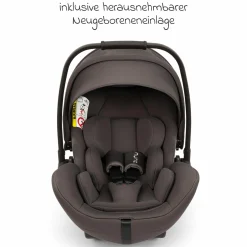 Babyschale ARRA flex i-Size inkl. Base Curv ab Geburt bis 13 kg (40 cm - 87 cm) Liegeposition 157° , Sitzverkleinerer, Sonnenverdeck, Polsterschutz, Spieltier - Thunder