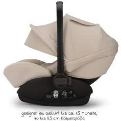 Babyschale ARRA next inkl. Base next ab Geburt bis 13 kg (40 cm - 85 cm) inkl. Sitzverkleinerer, Sonnenverdeck, Polsterschutz, Spieltier nur 3,5 kg - Biscotti