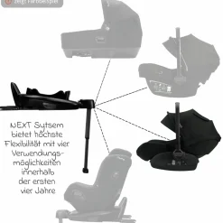 Babyschale ARRA next i-Size ab Geburt bis 13 kg (40 cm - 85 cm) Liegeposition 157° inkl. Sitzverkleinerer & Sonnenverdeck nur 3,5 kg - Biscotti