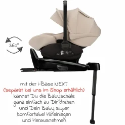 Babyschale ARRA next i-Size ab Geburt bis 13 kg (40 cm - 85 cm) Liegeposition 157° inkl. Sitzverkleinerer & Sonnenverdeck nur 3,5 kg - Biscotti