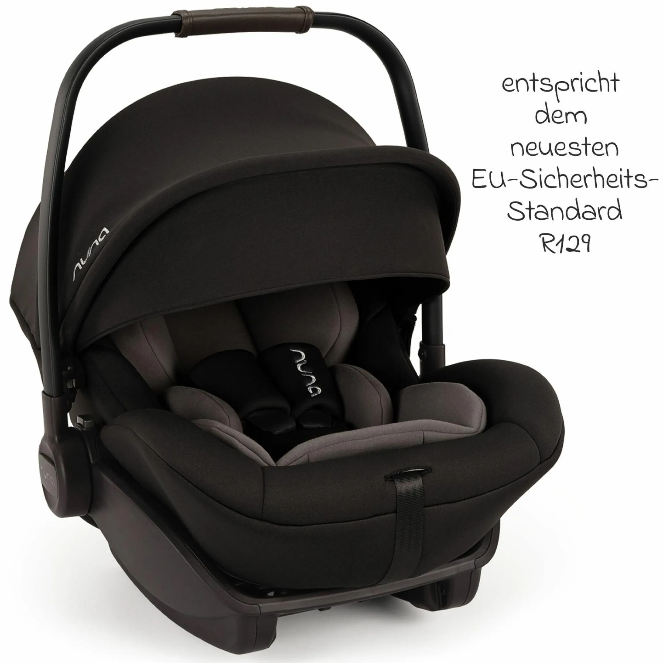Babyschale ARRA next i-Size ab Geburt bis 13 kg (40 cm - 85 cm) Liegeposition 157° inkl. Sitzverkleinerer & Sonnenverdeck nur 3,5 kg - Caviar