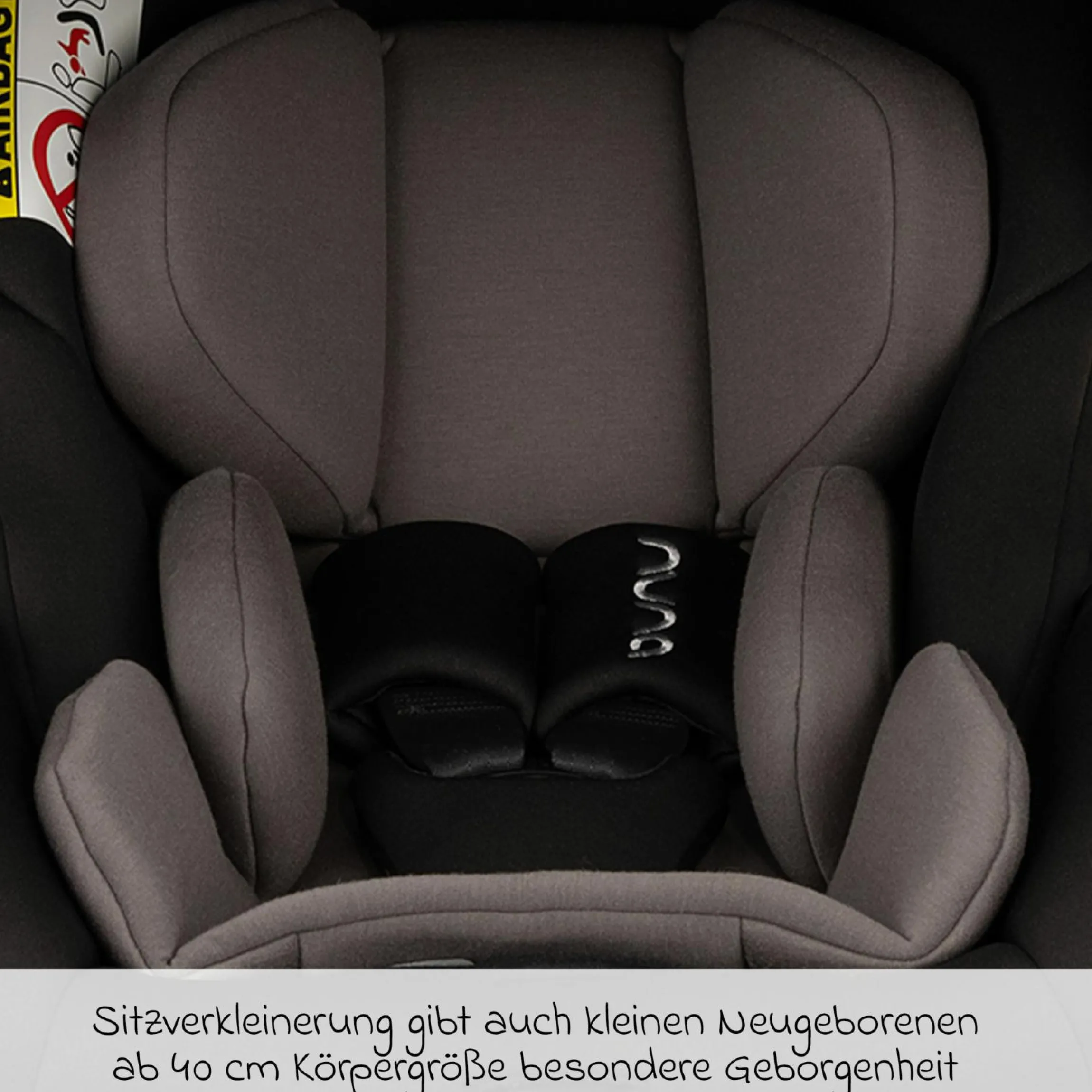 Babyschale ARRA next i-Size ab Geburt bis 13 kg (40 cm - 85 cm) Liegeposition 157° inkl. Sitzverkleinerer & Sonnenverdeck nur 3,5 kg - Caviar