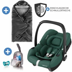 Babyschale CabrioFix i-Size ab Geburt-12 Monate (40-75 cm) inkl. Einschlagdecke & Schnullerbox - Essential Green - Kollektion 2025