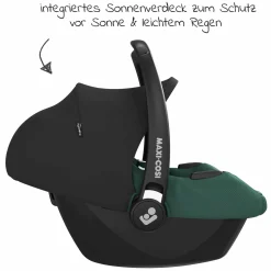 Babyschale CabrioFix i-Size ab Geburt - 12 Monate (40-75 cm) & Sitzverkleinerer, Sonnenverdeck - Essential Green - Kollektion 2025