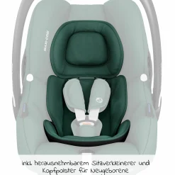 Babyschale CabrioFix i-Size ab Geburt - 12 Monate (40-75 cm) & Sitzverkleinerer, Sonnenverdeck - Essential Green - Kollektion 2025