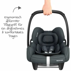 Babyschale CabrioFix i-Size ab Geburt - 12 Monate (40-75 cm) & Sitzverkleinerer, Sonnenverdeck inkl. Einschlagedecke Pusteblume - Essential Graphite - Kollektion 2025