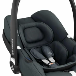 Babyschale CabrioFix i-Size ab Geburt - 12 Monate (40-75 cm) & Sitzverkleinerer, Sonnenverdeck inkl. Einschlagedecke Pusteblume - Essential Graphite - Kollektion 2025