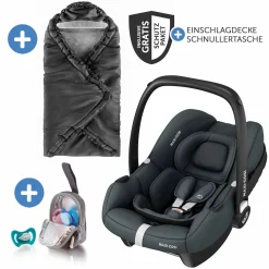 Babyschale CabrioFix i-Size ab Geburt-12 Monate (40-75 cm) inkl. Einschlagdecke & Schnullerbox - Essential Graphite - Kollektion 2025