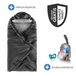 Babyschale CabrioFix i-Size ab Geburt-12 Monate (40-75 cm) inkl. Einschlagdecke & Schnullerbox - Essential Graphite - Kollektion 2025