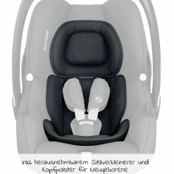 Babyschale CabrioFix i-Size ab Geburt-12 Monate (40-75 cm) inkl. Einschlagdecke & Schnullerbox - Essential Graphite - Kollektion 2025