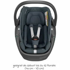 Babyschale Coral 360 i-Size ab Geburt bis 12 kg (40 cm - 75 cm) mit Soft Carrier & Sonnenverdeck - Essential Graphite
