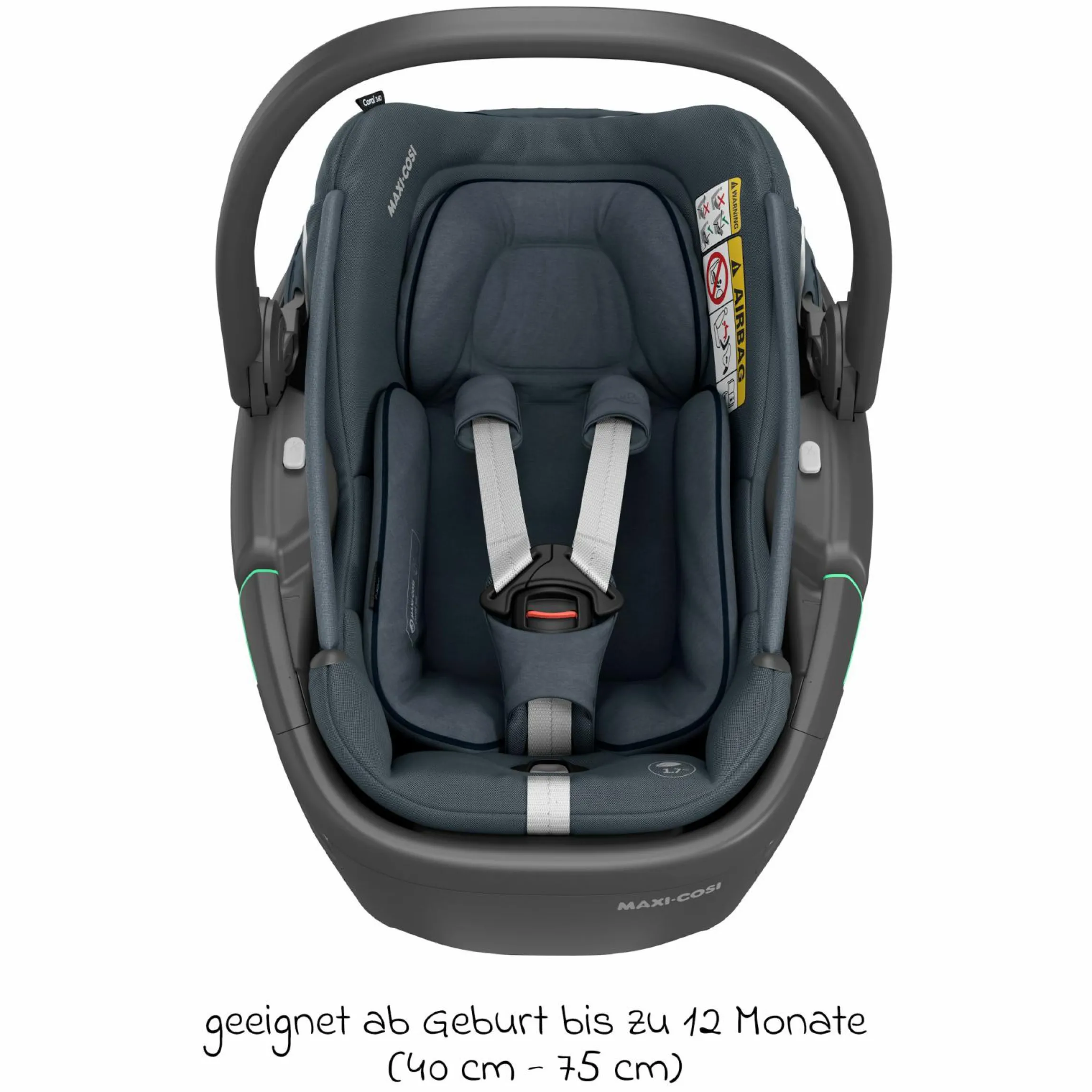 Babyschale Coral 360 i-Size ab Geburt bis 12 kg (40 cm - 75 cm) mit Soft Carrier & Sonnenverdeck - Essential Graphite