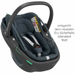 Babyschale Coral 360 i-Size ab Geburt bis 12 kg (40 cm - 75 cm) mit Soft Carrier & Sonnenverdeck - Essential Graphite