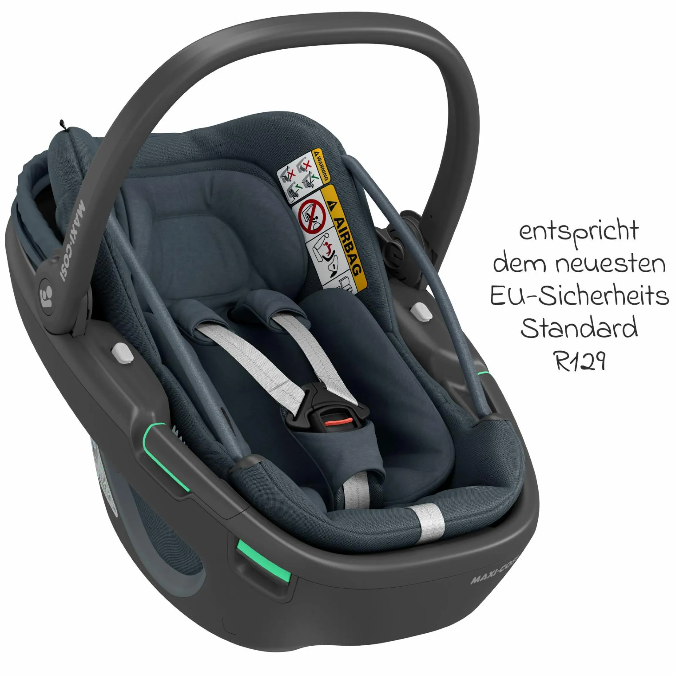 Babyschale Coral 360 i-Size ab Geburt bis 12 kg (40 cm - 75 cm) mit Soft Carrier & Sonnenverdeck - Essential Graphite