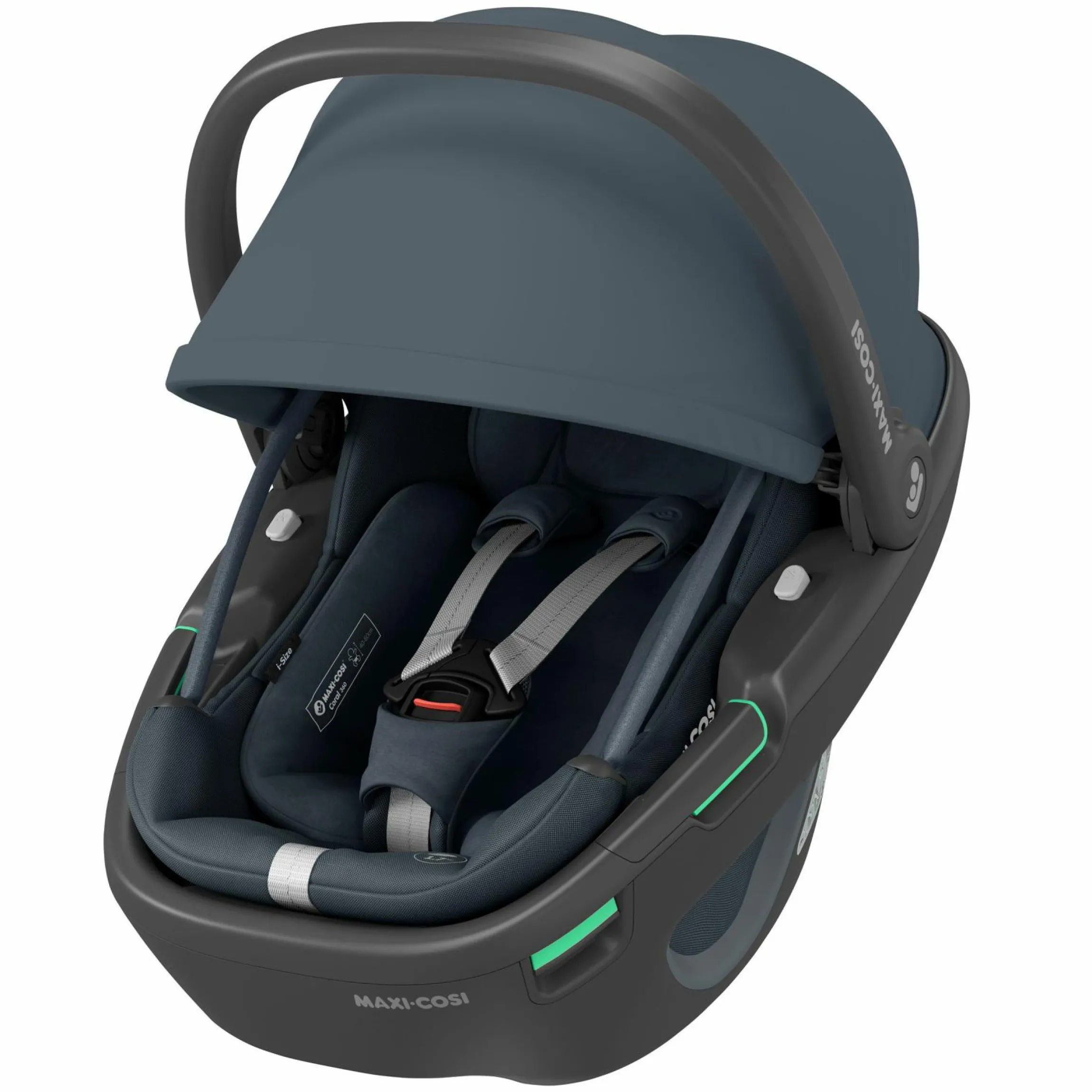 Babyschale Coral 360 i-Size ab Geburt bis 12 kg (40 cm - 75 cm) mit Soft Carrier & Sonnenverdeck - Essential Graphite