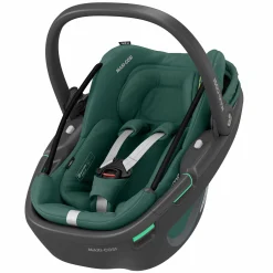 Babyschale Coral 360 i-Size ab Geburt bis 12 kg (40 cm - 75 cm) mit Soft Carrier & Sonnenverdeck - Essential Green