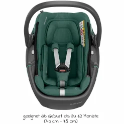 Babyschale Coral 360 i-Size ab Geburt bis 12 kg (40 cm - 75 cm) mit Soft Carrier & Sonnenverdeck - Essential Green