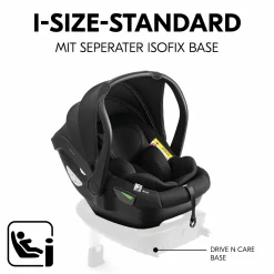 Babyschale Drive N Care i-Size ab Geburt bis 13 kg (40 - 87 cm) - Black