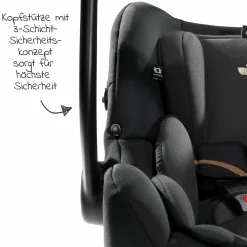 Babyschale i-Jemini i-Size ab Geburt - 13 kg (40 cm - 85 cm) inkl. Sitzverkleinerer & Sonnenverdeck - Signature - Eclipse