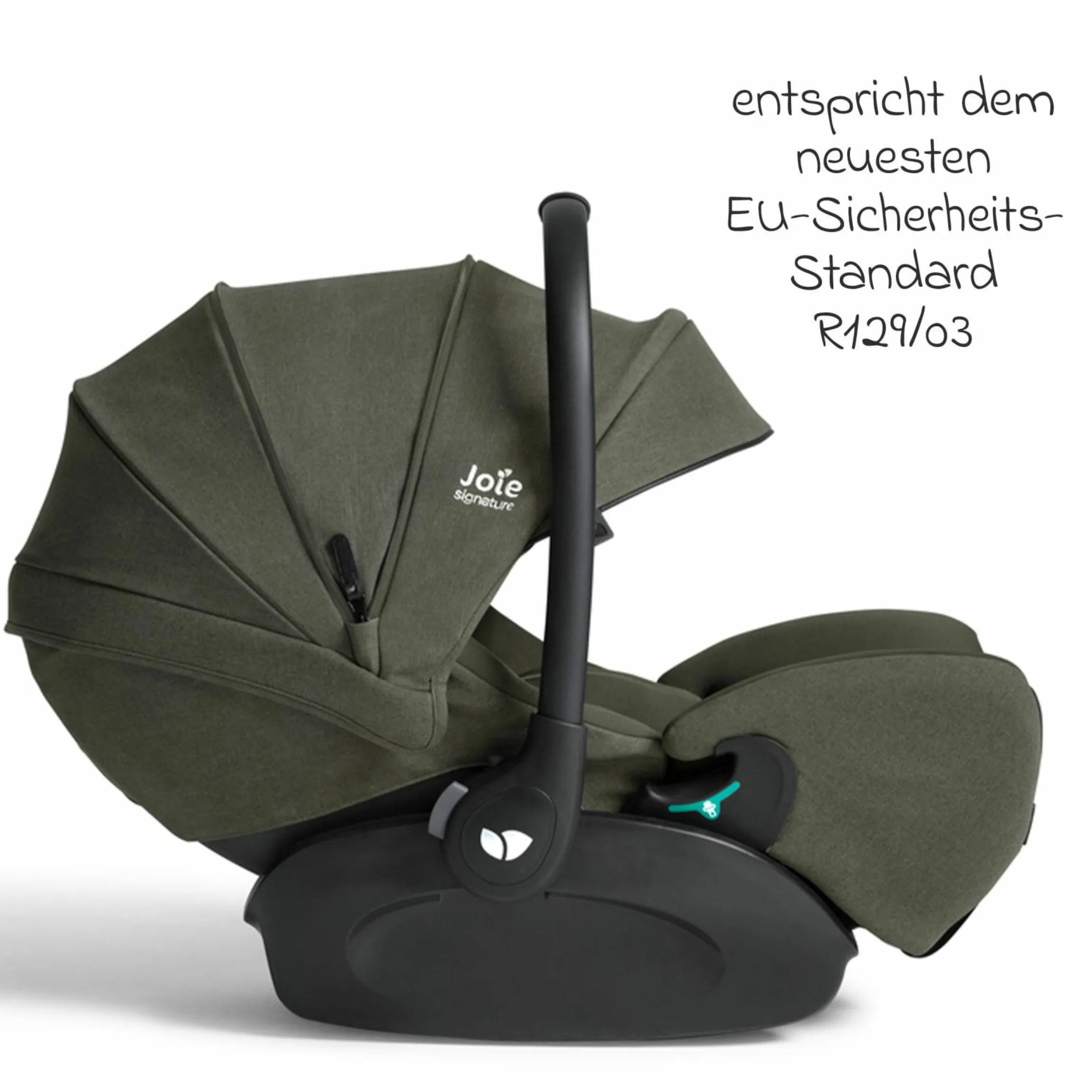 Babyschale I-Level Pro i-Size mit Isofix-Basisstation ab Geburt - 13 kg (40 cm -87 cm) mit Liegefunktuion, Sitzverkleinerer, Sonnenverdeck & Polsterschutz - Signature - Evergreen