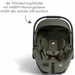 Babyschale I-Level Pro i-Size mit Isofix-Basisstation ab Geburt - 13 kg (40 cm -87 cm) mit Liegefunktuion, Sitzverkleinerer, Sonnenverdeck & Polsterschutz - Signature - Evergreen