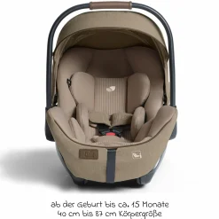 Babyschale I-Level Pro i-Size ab Geburt - 13 kg (40 cm -87 cm) mit Liegefunktuion, Sitzverkleinerer & Sonnenverdeck - Signature - Sandstone