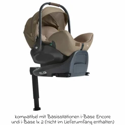 Babyschale I-Level Pro i-Size ab Geburt - 13 kg (40 cm -87 cm) mit Liegefunktuion, Sitzverkleinerer & Sonnenverdeck - Signature - Sandstone