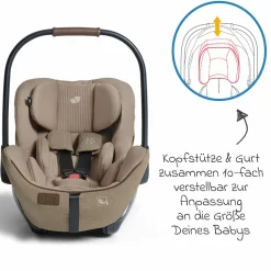 Babyschale I-Level Pro i-Size ab Geburt - 13 kg (40 cm -87 cm) mit Liegefunktuion, Sitzverkleinerer & Sonnenverdeck - Signature - Sandstone