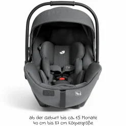 Babyschale I-Level Pro i-Size ab Geburt - 13 kg (40 cm -87 cm) mit Liegefunktuion, Sitzverkleinerer & Sonnenverdeck - Signature - Ebony